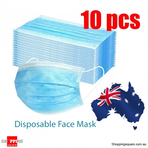 10x Individually Sealed Disposable Face Masks Anti Dust 3 Layers Protective Filter