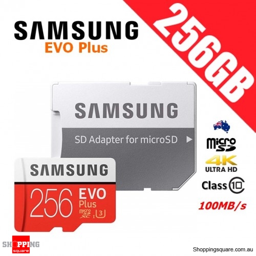 Samsung EVO Plus 256GB micro SD SDXC Memory Card UHS-I U3 100MB/s with Adapter - Online Shopping @ Shopping Square.COM.AU  Online Bargain & Discount Shopping Square