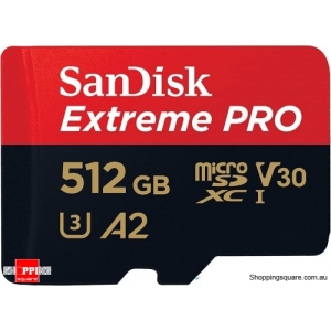 2022 New SanDisk Extreme Pro 512GB microSDXC Memory Card UHS-I U3 V30 A2 4K Full HD 200MB/s (SDSQXCD-512G)