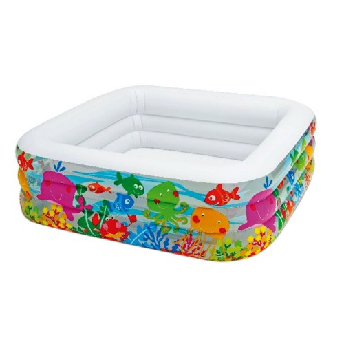 Intex Inflatable Square Baby Pool Large Capacity Bath Tub With Three Rings Shoppingsquare Australia