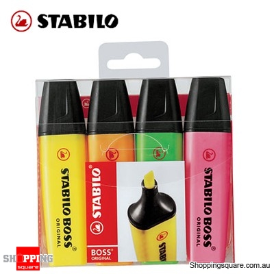 Stabilo Boss Highlighter 4 Colour Wallet