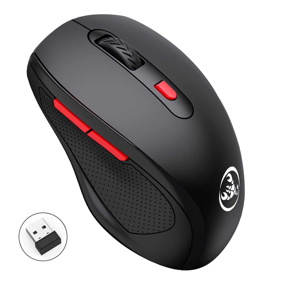 HXSJ T67 2.4G Wireless Mouse 1600DPI 6 Buttons Ergonomic Energy Saving Home Office Business Gaming Mouse with USB Receiver