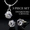 3pc Swarovski Element Crystal Sterling Silver Set ( Necklace 8mm + Earring 8mm )