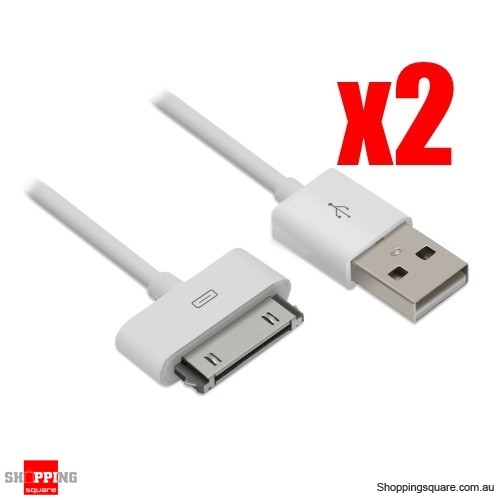 2x 1M USB Cable for iPhone 4, 4S, 3G, 3Gs, iPad 2 and iPod