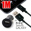 Micro USB Car Charger Black Bundle 1M USB to Micro USB Charging data Cable