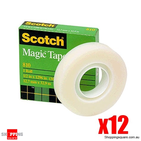 12x Scotch Magic 810 Invisible Tape 19mm x 33m