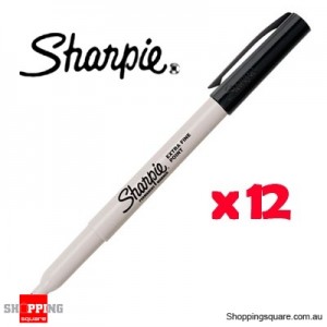 Sharpie Extra Fine Permanent Marker Black - 12pcs