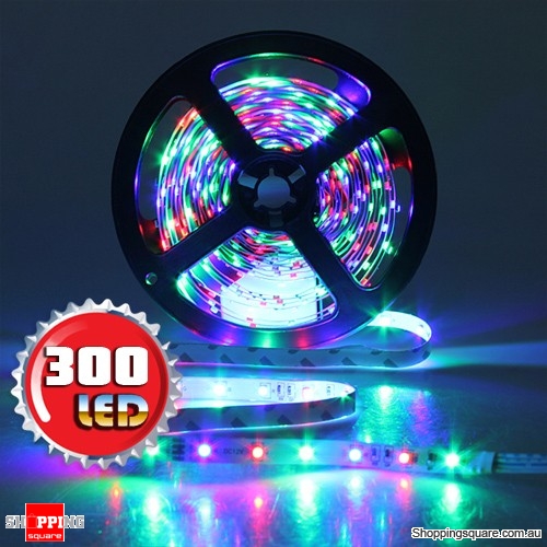 5M Non-Waterproof 300 LEDs SMD 3528 Flexible Strip Light DC12V RGB Colour