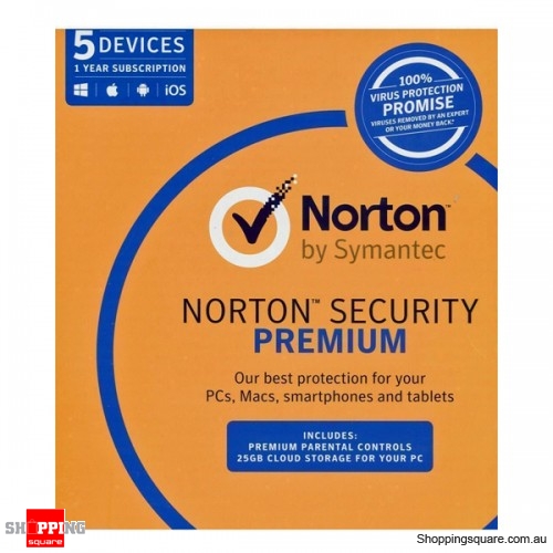 Symantec Norton Internet Security Premium Antivirus 5 Users 1 Year PC MAC