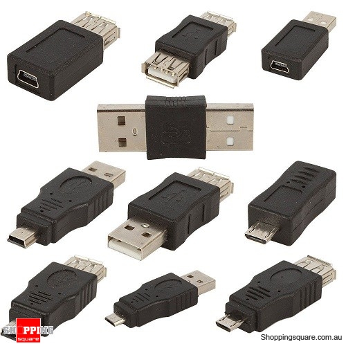 10PCS OTG F M USB Male To Female Micro Mini USB Adapter