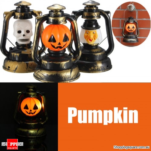Halloween Pumpkin Skull Witch Lantern Lamp Light With Voice Laughter - Pumpkin