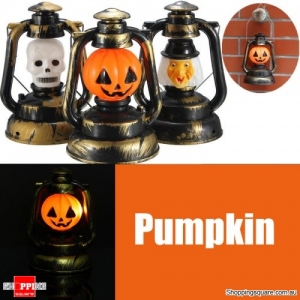 Halloween Pumpkin Skull Witch Lantern Lamp Light With Voice Laughter - Pumpkin
