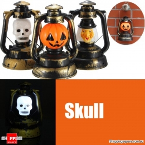 Halloween Pumpkin Skull Witch Lantern Lamp Light With Voice Laughter - Skull
