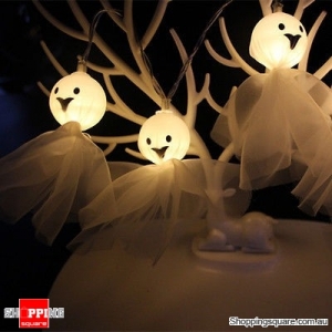 Battery Powered 1.65M 10LEDs Elf Ghost Indoor Fairy String Light For Halloween Warm White Colour