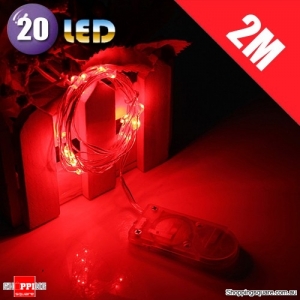 20 LED 2M Fairy Lights Lamp for Christmas Wedding Decoration Red Colour