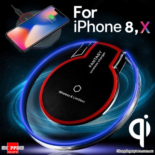 QI Wireless Fast Charger Charging Pad Mat Receiver for iPhone 8 X Samsung S 6 7 8 Black Colour