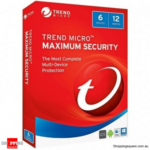 Trend Micro Maximum Security 12 Month 6 Devices for PC, Mac, iOS and Android 