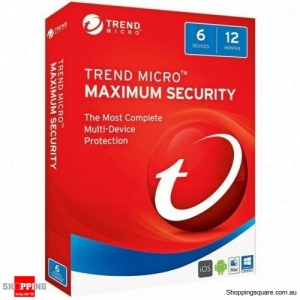 Trend Micro Maximum Security 12 Month 6 Devices for PC, Mac, iOS and Android 