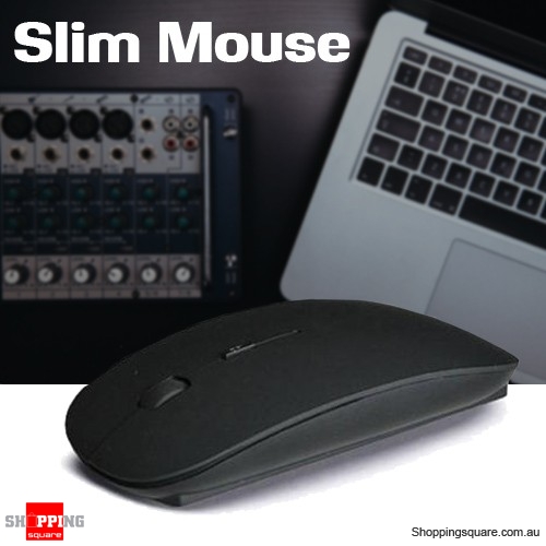Slim Wireless Optical Mouse 2.4GHz Mice USB 2.0 for PC Laptop Computer Macbook Black Colour