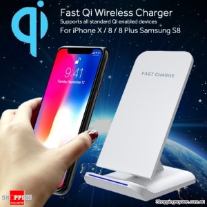 Bakeey Qi Wireless Fast Charger For iPhone X 8 Samsung S9 S8 Note 8 White Colour