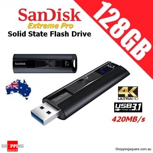 SanDisk Extreme Pro 128GB USB 3.2 Solid State Flash Drive Up to 420MB/s 4K Ultra HD Movies
