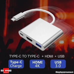 3 in 1 USB 3.1 Type-C USB-C to Female 4K HD HDMI Data Charging Adapter Converter Cable for Macbook