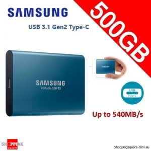 Samsung Portable Solid State Drive T5 500GB with USB3.1 (Gen2) Type-C 540MB/s Portable SSD 