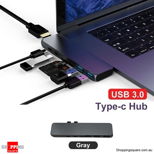 7in1 USB Type-C Port Pro Hub HDMI Adapter For MacBook, Macbook Pro Grey Colour