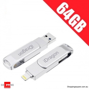 iDragon U013A 2 in 1 OTG USB Flash Drive for iPhone iPad iPod iOS11 - 64GB