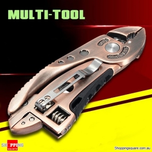 BRONZED Multitool Wrench Jaw Screwdriver Pliers Knife Adjustable Survival Device