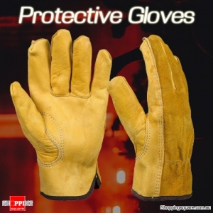 1Pair of Leather Working Safety Wear Security Protection Gloves for Garden Labor Tools - Size XL
