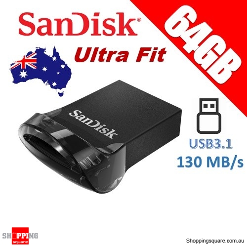 SanDisk 64GB Ultra Fit USB 3.1 Flash Drive 130MB/s Memory Stick (SDCZ430)