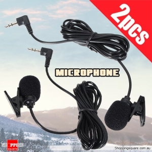 2 Pcs of 3.5mm Hands Free Clip On Mini Microphone for PC Laptop Messenger Chat Skype 