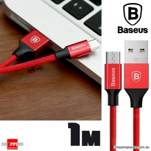 Baseus 1M Yiven Micro USB Charging Data Sync Braided Cable - Red