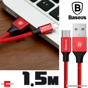 Baseus 1.5M Yiven Micro USB Charging Data Sync Braided Cable - Red