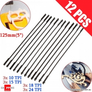 12Pcs of 5 Inch 125mm Pinned Scroll Saw Blade Accessories for DIY Wood Working Power Tool