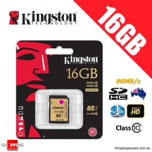Kingston 16GB SD SDHC Memory Card UHS-I Class 10 90MB/s Full HD 1080p 3D