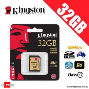 Kingston 32GB SD SDHC Memory Card UHS-I Class 10 90MB/s Full HD 1080p 3D