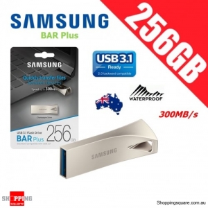 Samsung Bar Plus 256GB USB 3.1 Flash Drive Memory 300MB/s Champagne Silver 