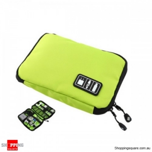 Travel Cable Storage Bag Electronic Accessories Carry Case Waterproof - Green
