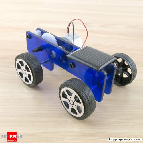 DIY Solar Powered Car Physics Experiment Science Toy Kit for Kids Education - Blue