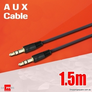 3.5mm AUX Male to Male Extension Auxiliary Audio Stereo Cable Adapter - 1.5m