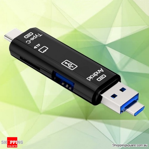 5-in-1 Universal OTG Card Reader Type-C Micro USB TF Card Reader For Phone Computer Memory Card