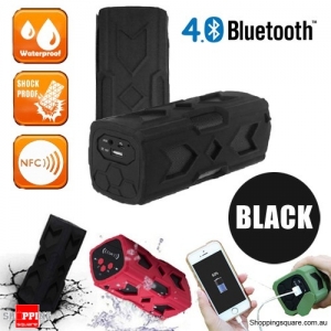 Portable USB NFC AUX Bluetooth 4.0 Wireless Waterproof  Bass Subwoofer Speaker-Black