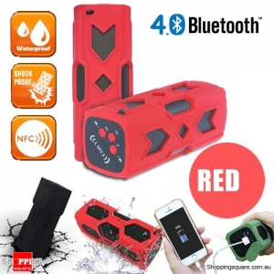 Portable USB NFC AUX Bluetooth 4.0 Wireless Waterproof  Bass Subwoofer Speaker-Red