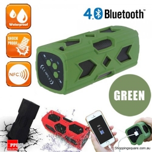 Portable USB NFC AUX Bluetooth 4.0 Wireless Waterproof  Bass Subwoofer Speaker-Green