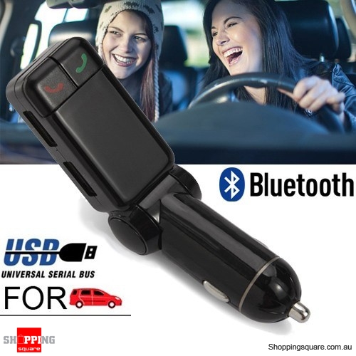 Bluetooth Wireless Hands Free Car Kit Charger Adapter Transmitter for MP3 FM with Dual USB Slots for iPhone Android