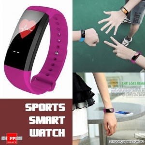 Waterproof M99 Smart Bracelet Watch for Heart Rate Blood Pressure Oxygen Anti Lost Watch Purple