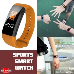 Waterproof M99 Smart Bracelet Watch for Heart Rate Blood Pressure Oxygen Anti Lost Watch Orange Colour