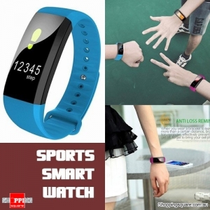 Waterproof M99 Smart Bracelet Watch for Heart Rate Blood Pressure Oxygen Anti Lost Watch Blue Colour